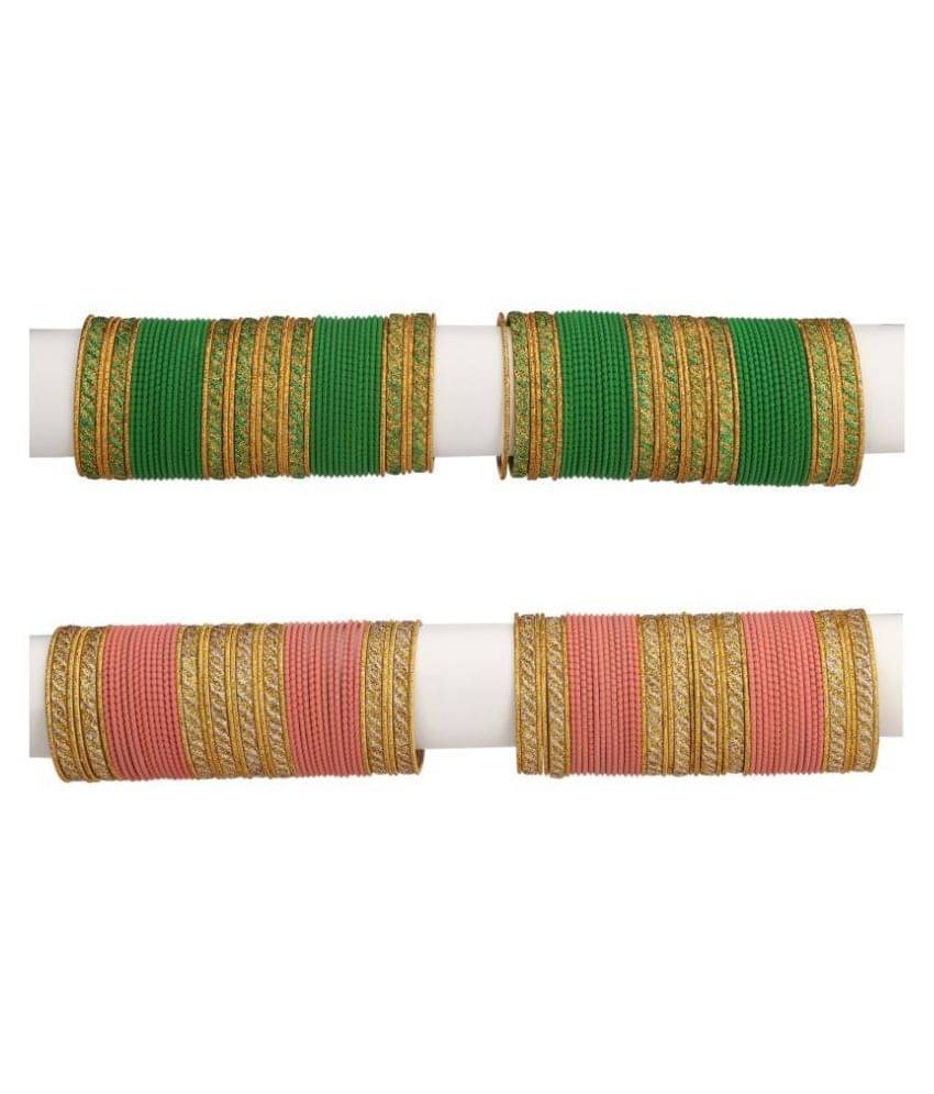 AFAST Designer Two Color Metal Bangle Set Of 96 Bangles Including 8 Kada & 16 Golden Bangles Round, Multicolor, Size-2.6 AFAST Designer Two Color Metal Bangle Set Of 96 Bangles Including 8 Kada & 16 Golden Bangles Round, Multicolor, Size-2.6