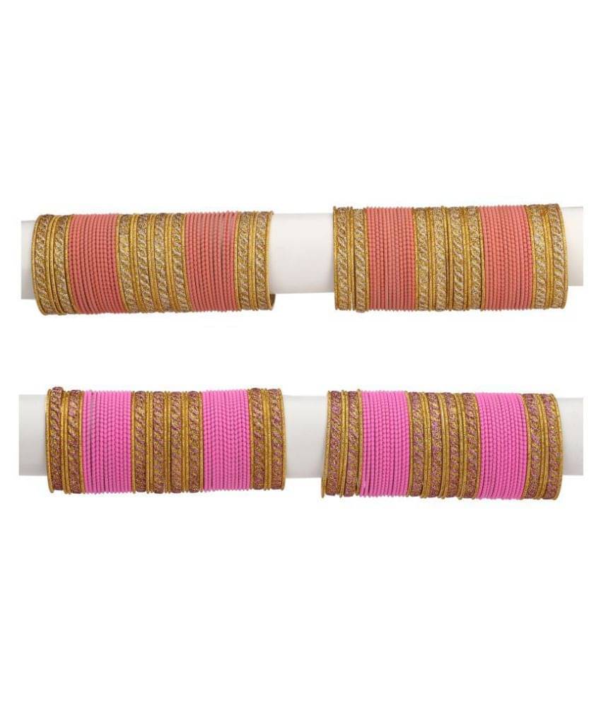 AFAST Designer Two Color Metal Bangle Set Of 96 Bangles Including 8 Kada & 16 Golden Bangles Round, Multicolor, Size-2.4 AFAST Designer Two Color Metal Bangle Set Of 96 Bangles Including 8 Kada & 16 Golden Bangles Round, Multicolor, Size-2.4