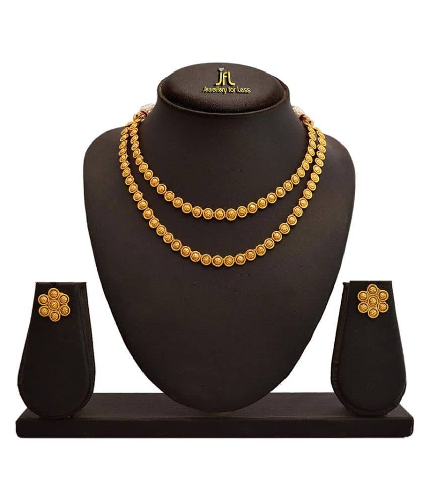 JFL - Jewellery For Less Golden Copper Necklace Set ( Pack of 1 )