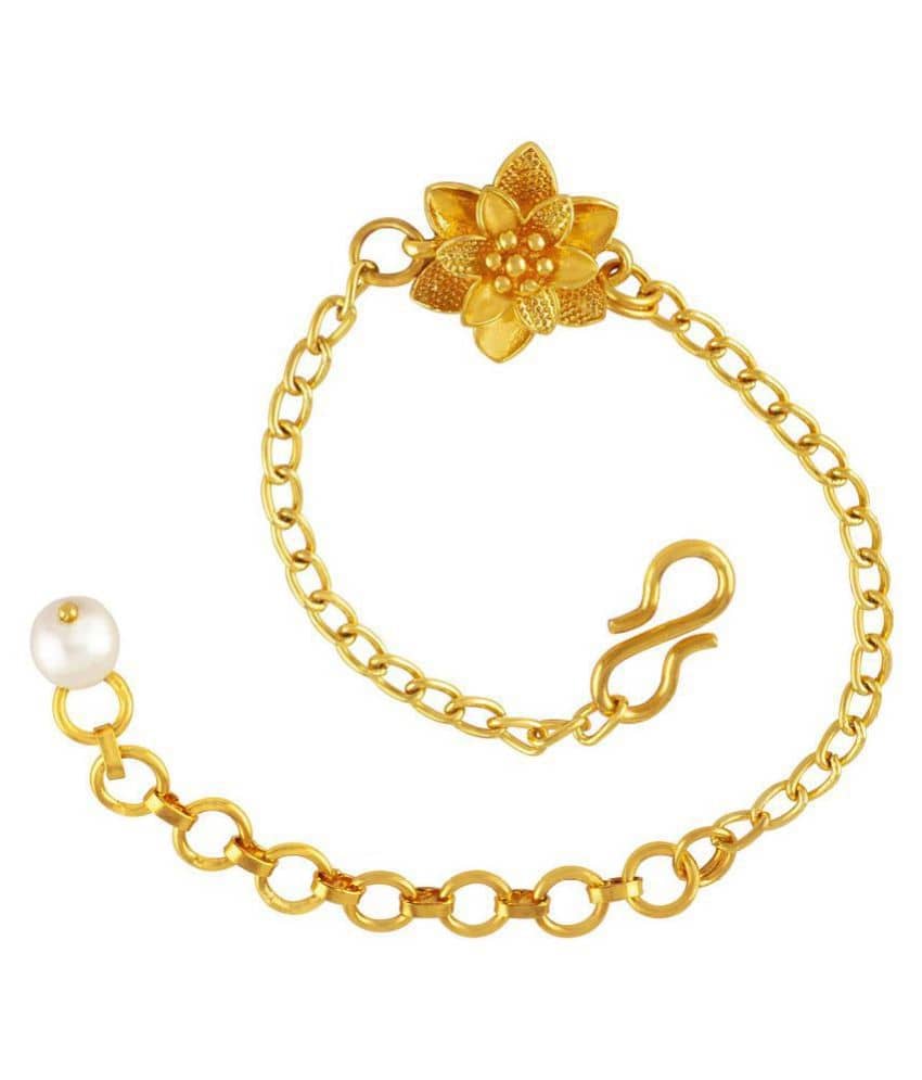 Modern One Gram Gold Plated Floral Adjustable Charm Bracelet for Girls and Women - Bangles & Bracelets | Buy online on ZillyBuy