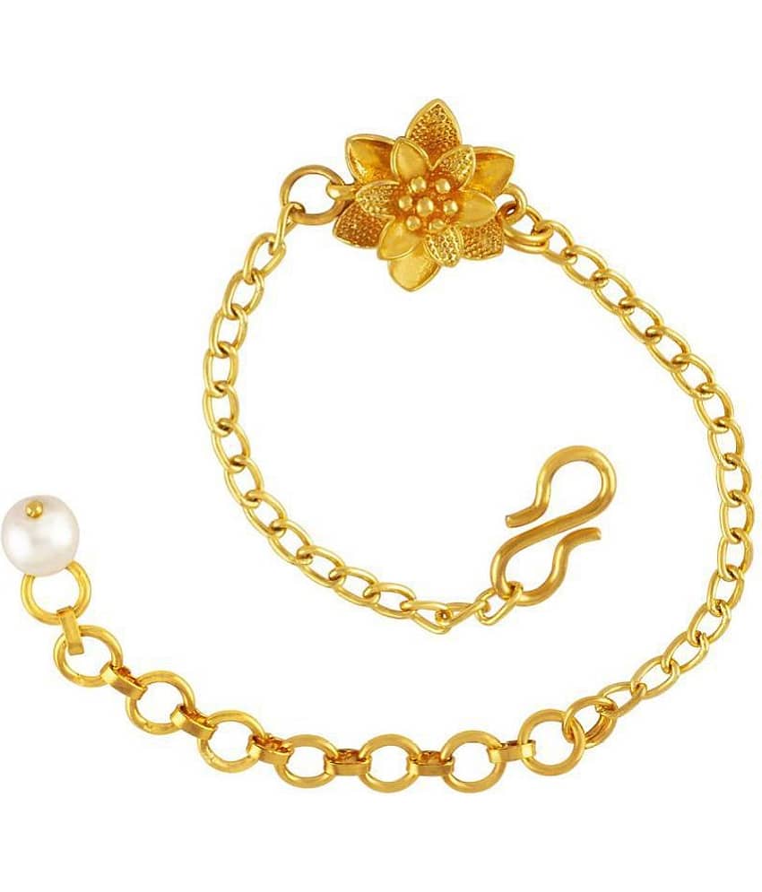 Modern One Gram Gold Plated Floral Adjustable Charm Bracelet for Girls and Women - Bangles & Bracelets | Buy online on ZillyBuy