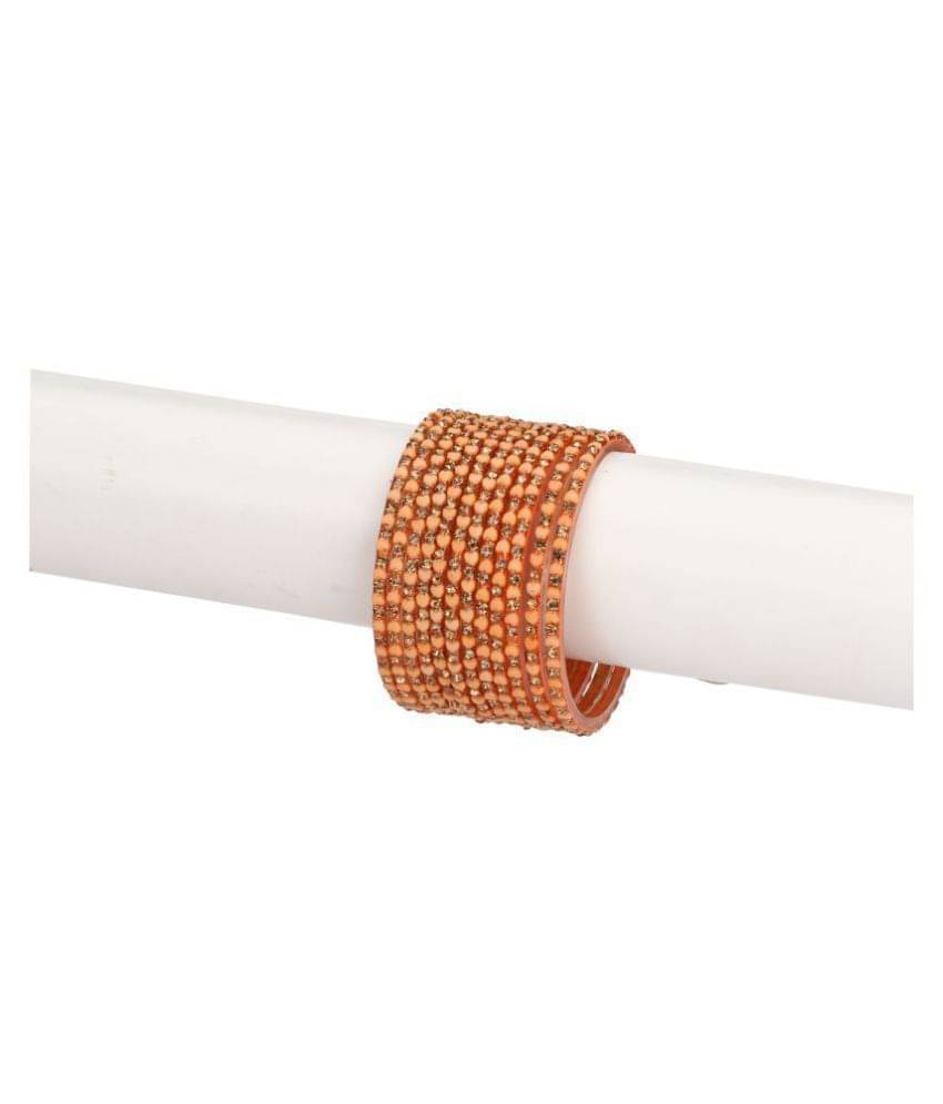     			Somil Designer Fancy Party Glass Bangle Cum Kada Set Of 12 Decorative With Colorful Beads & Stone  (With Safety Cum Gift Box) BN-104