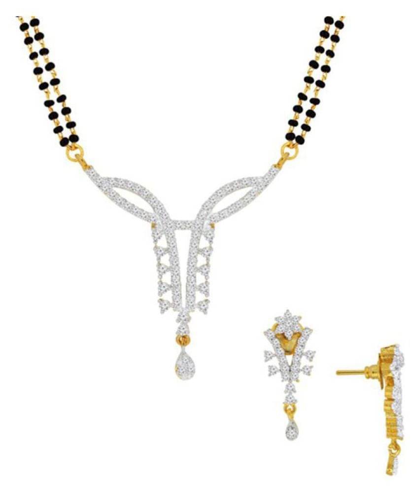 Spargz Designer Mangalsutra Set Studded with CZ Stone AIMS 059 Spargz Designer Mangalsutra Set Studded with CZ Stone AIMS 059