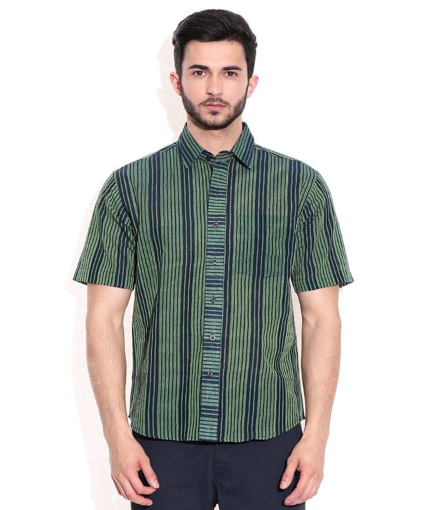 Viniyog 100 Percent Cotton Blue Shirt Viniyog 100 Percent Cotton Blue Shirt
