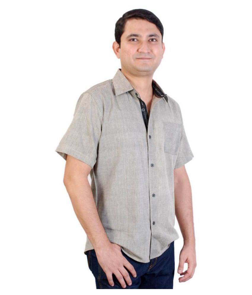 Viniyog 100 Percent Cotton Grey Shirt     			Viniyog 100 Percent Cotton Grey Shirt