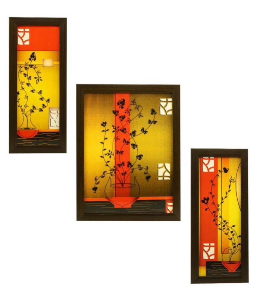 Indianara FLORAL Synthetic Painting With Frame