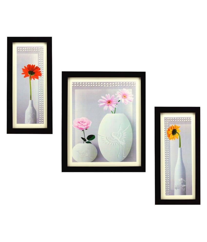 Indianara FLORAL Synthetic Painting With Frame