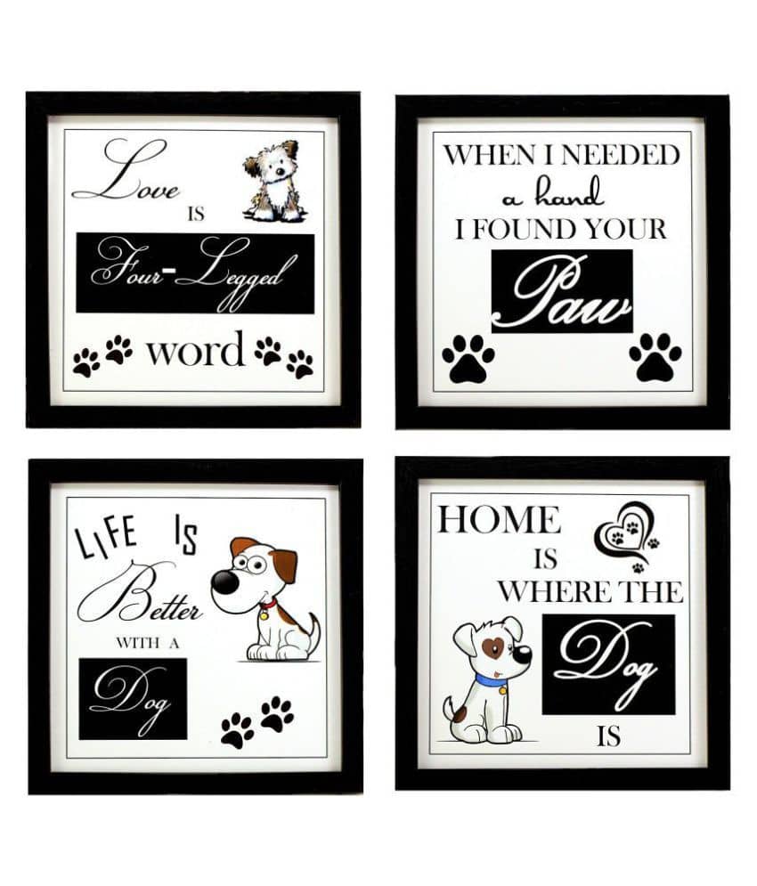 Indianara Pet Dog Décor Synthetic Painting With Frame