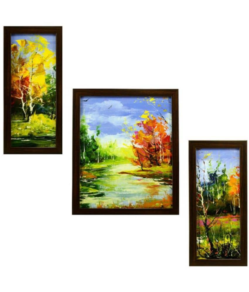 Indianara landscape Synthetic Painting With Frame