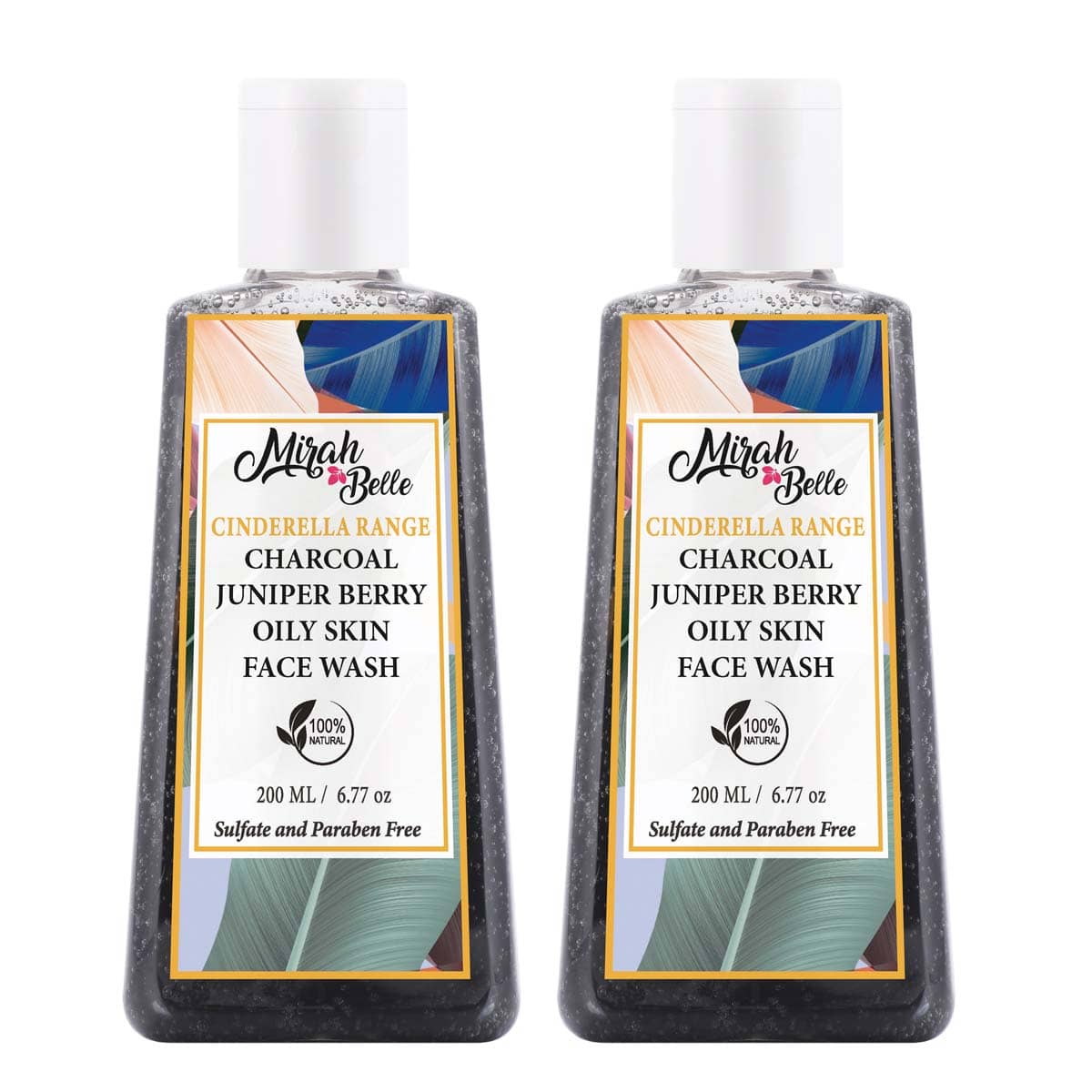 Mirah Belle Charcoal-Juniper Berry Oily Skin- SLS, Paraben, GMO-Free Face Wash 200 mL