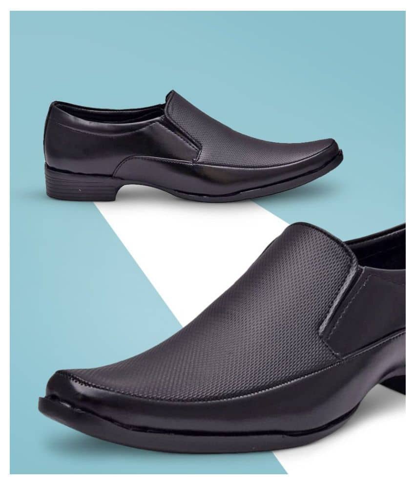 Sir Corbett Slip On Artificial Leather Black Formal Shoes - Formal Shoes | Buy online on ZillyBuy