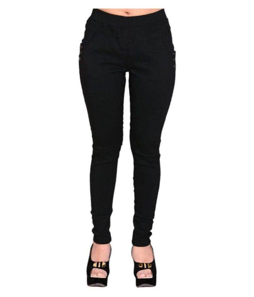     			FeelBlue Poly Cotton Jeggings - Black