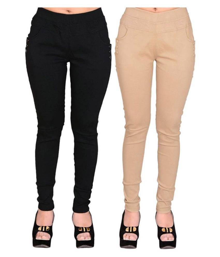     			FeelBlue Poly Cotton Jeggings - Multi Color