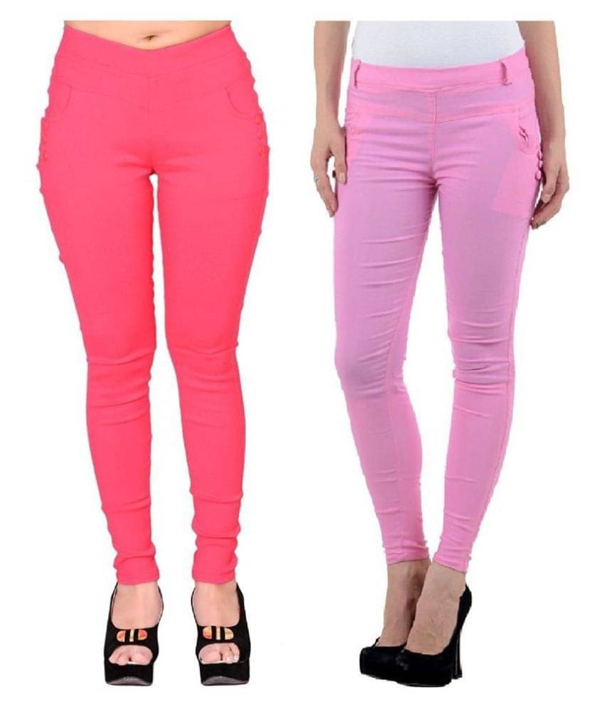     			FeelBlue Poly Cotton Jeggings - Multi Color