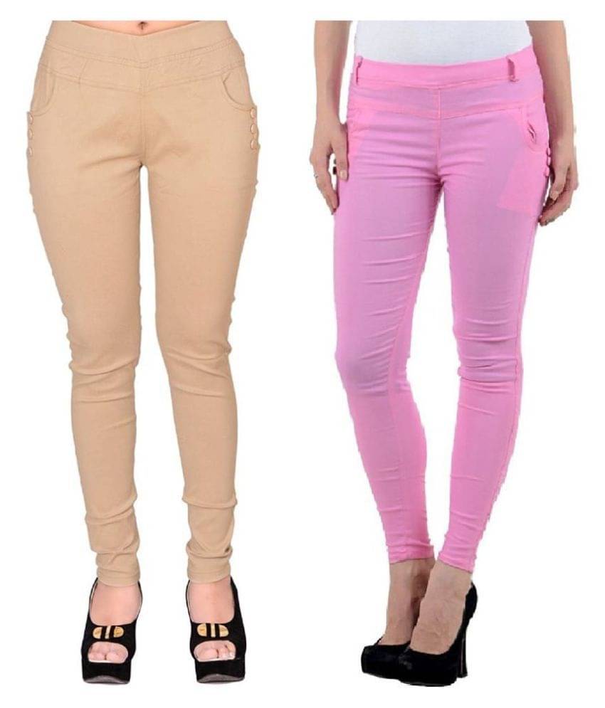     			FeelBlue Poly Cotton Jeggings - Multi Color