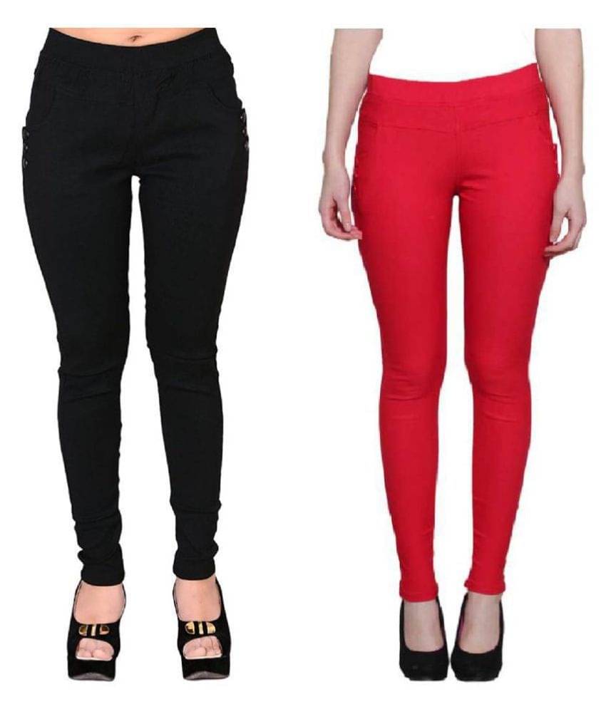     			FeelBlue Poly Cotton Jeggings - Multi Color