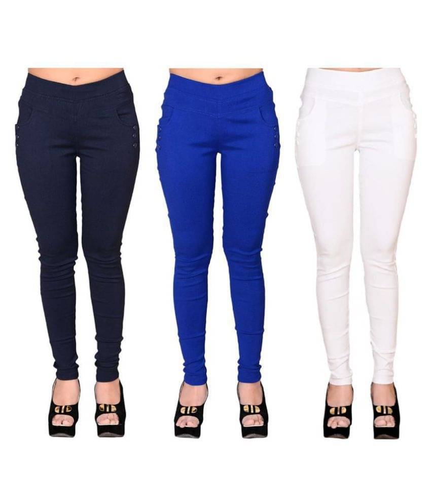     			FeelBlue Poly Cotton Jeggings - Multi Color