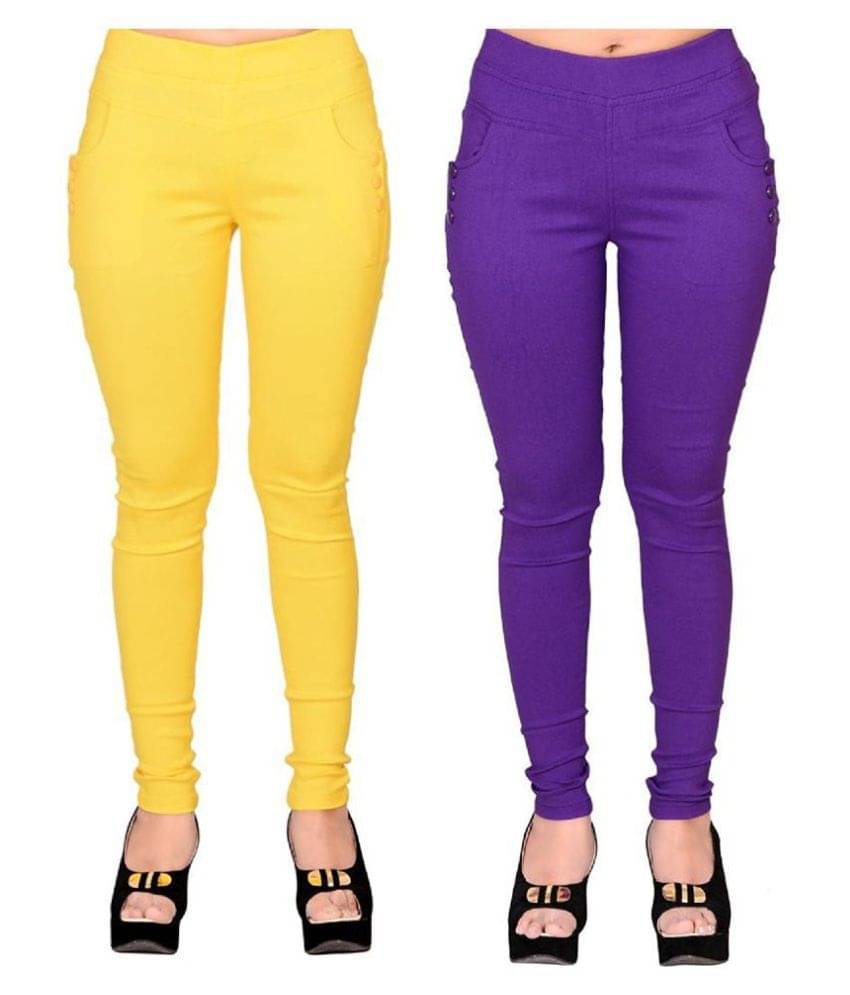     			FeelBlue Poly Cotton Jeggings - Multi Color
