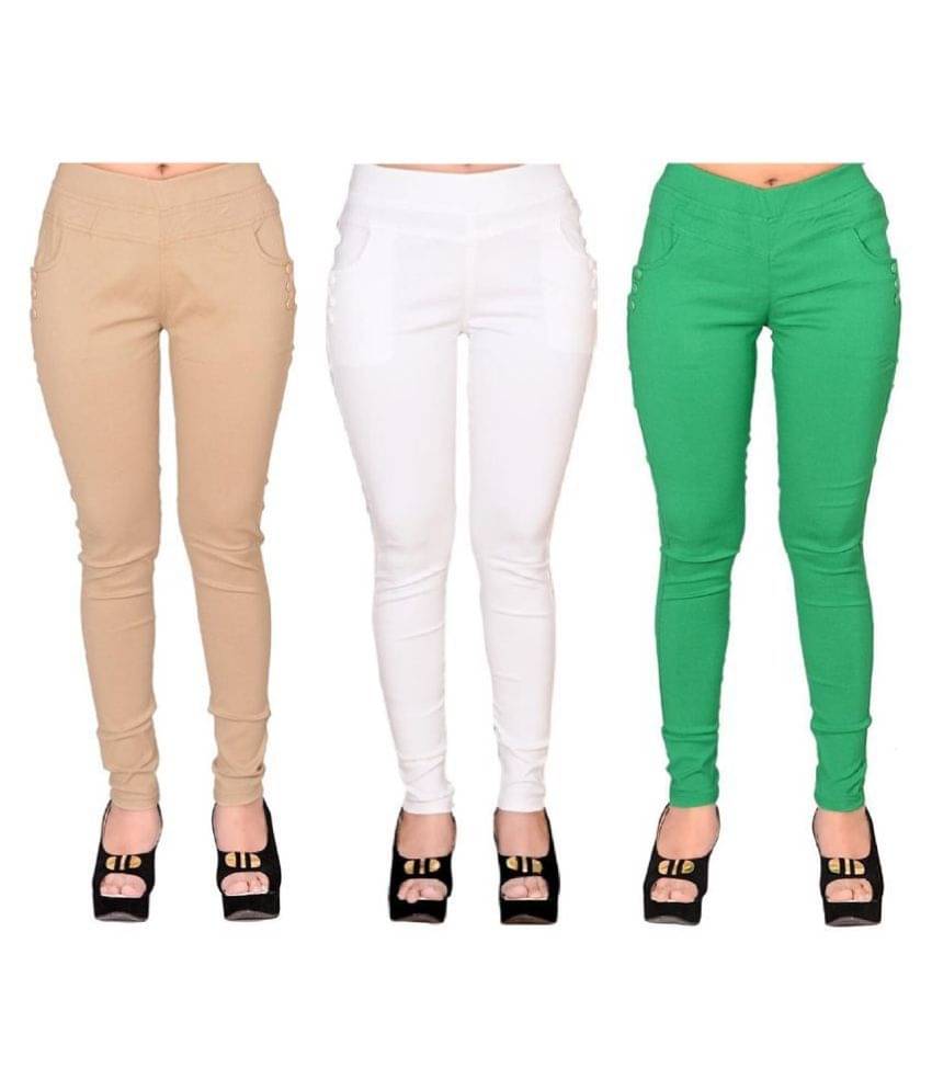     			FeelBlue Poly Cotton Jeggings - Multi Color