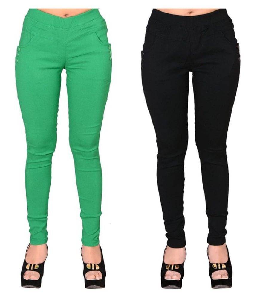     			FeelBlue Poly Cotton Jeggings - Multi Color