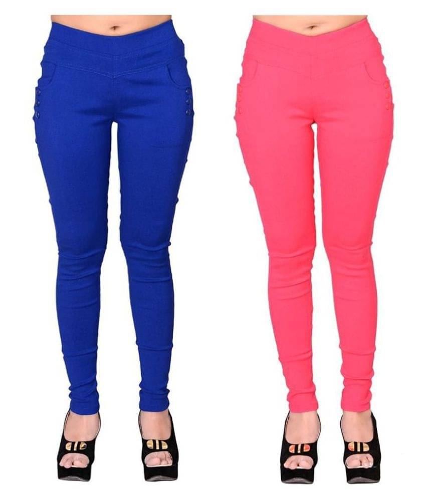     			FeelBlue Poly Cotton Jeggings - Multi Color