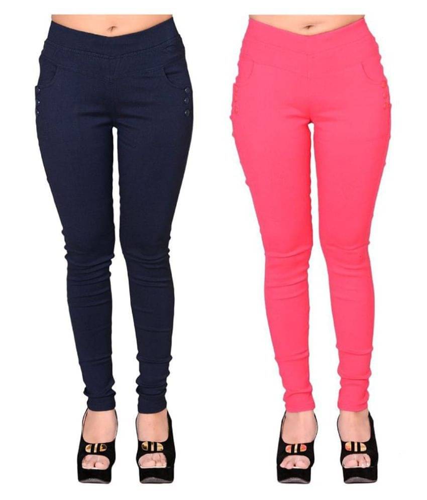     			FeelBlue Poly Cotton Jeggings - Multi Color