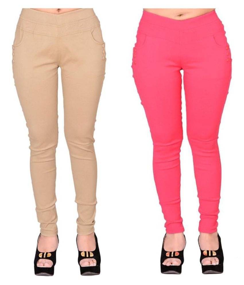     			FeelBlue Poly Cotton Jeggings - Multi Color
