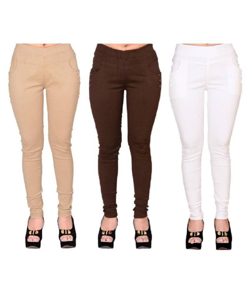     			FeelBlue Poly Cotton Jeggings - Multi Color