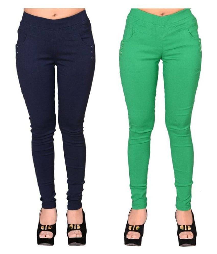     			FeelBlue Poly Cotton Jeggings - Multi Color