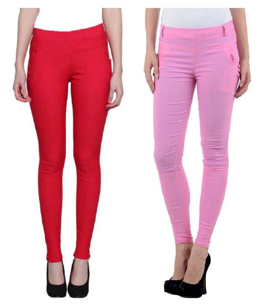     			FeelBlue Poly Cotton Jeggings - Multi Color