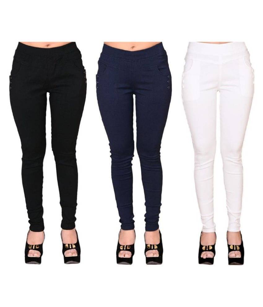     			FeelBlue Poly Cotton Jeggings - Multi Color