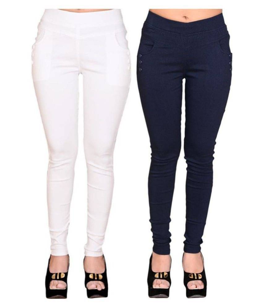     			FeelBlue Poly Cotton Jeggings - Multi Color