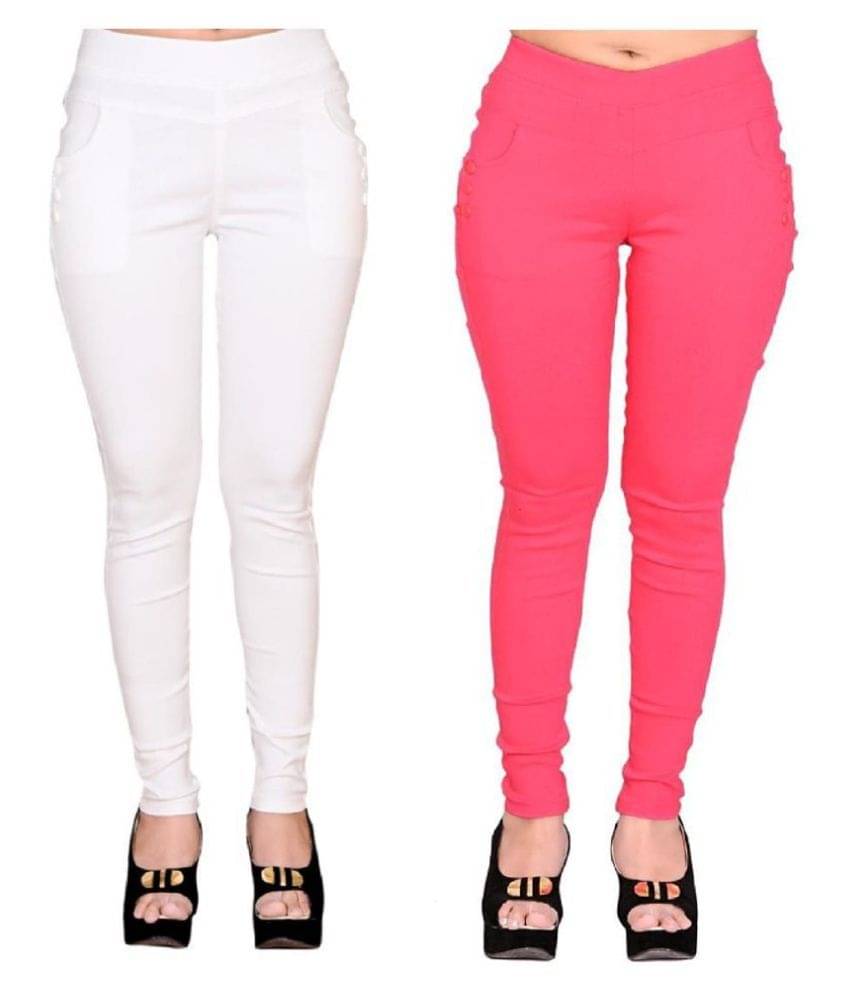     			FeelBlue Poly Cotton Jeggings - Multi Color
