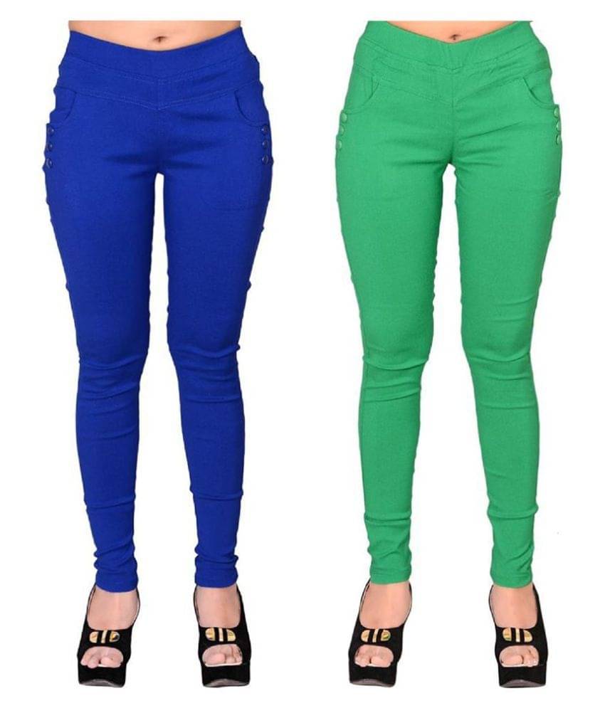    			FeelBlue Poly Cotton Jeggings - Multi Color