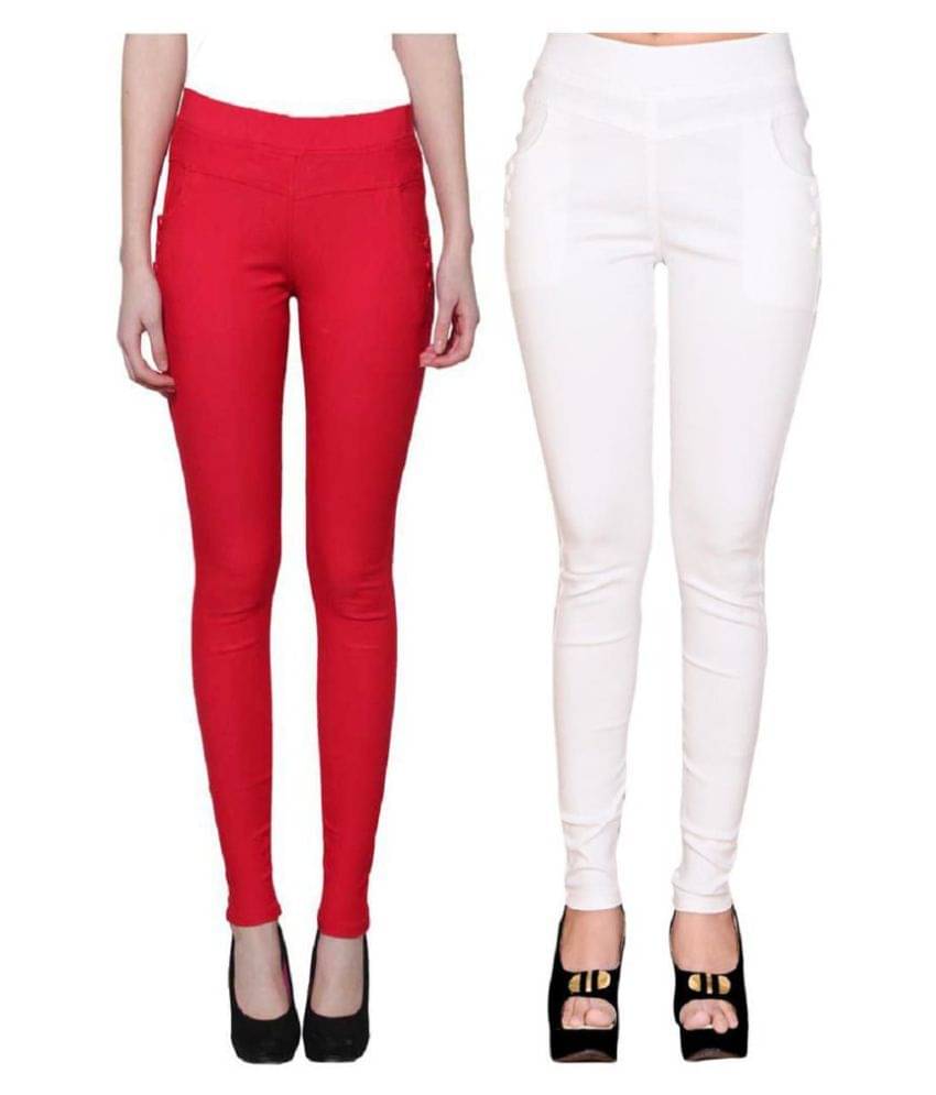     			FeelBlue Poly Cotton Jeggings - Multi Color