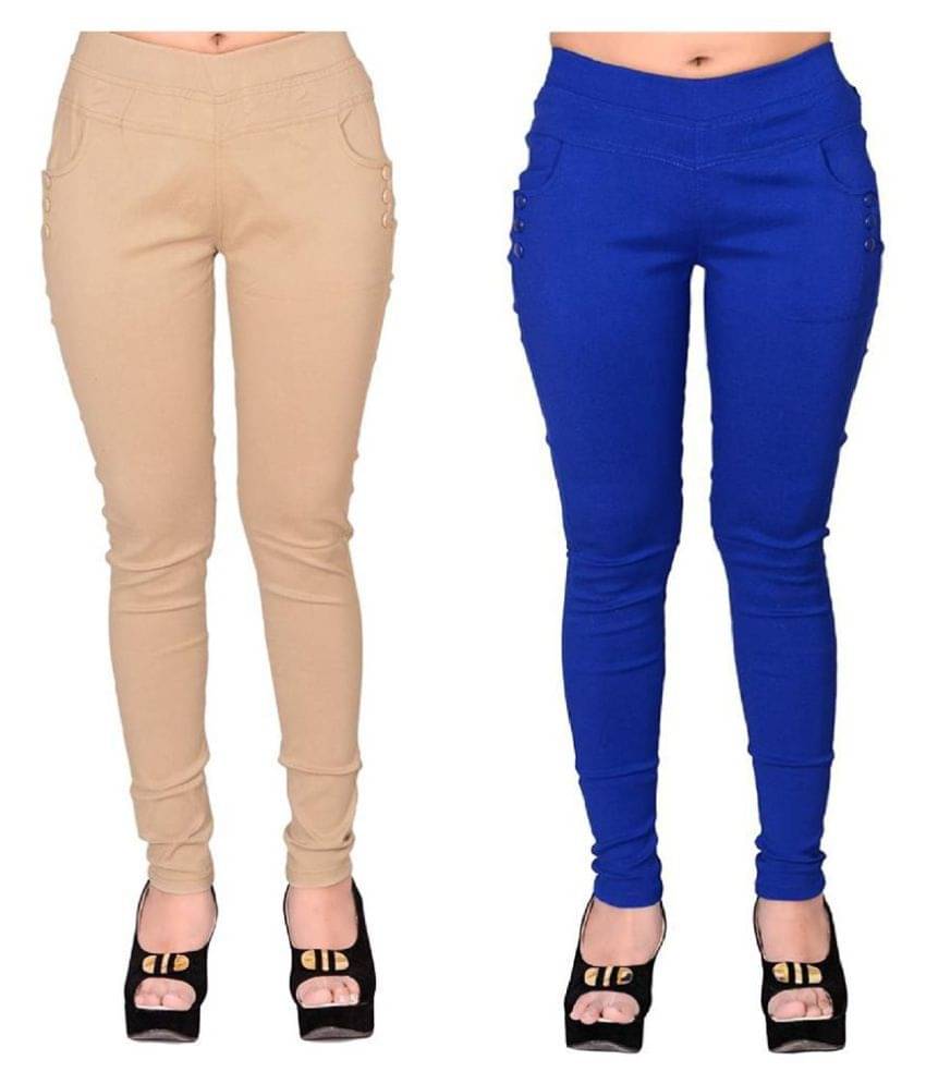     			FeelBlue Poly Cotton Jeggings - Multi Color