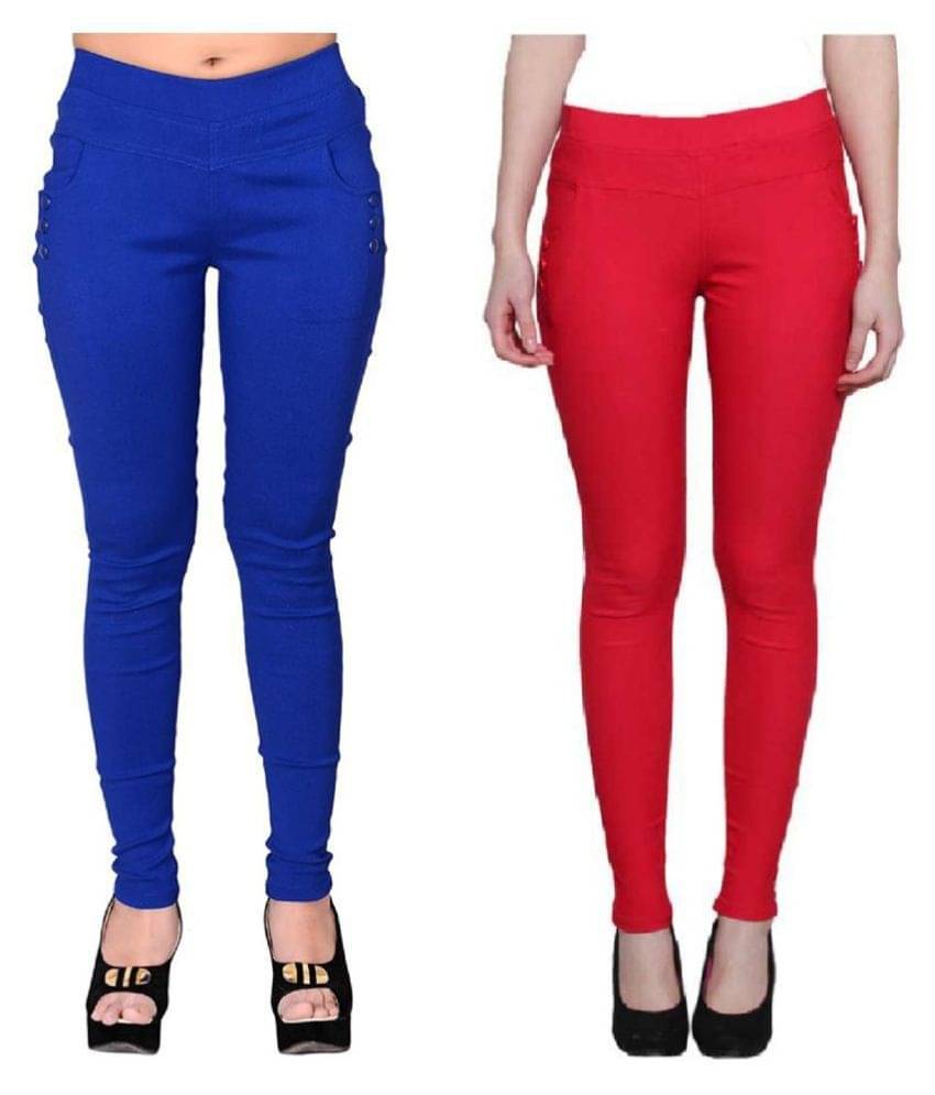     			FeelBlue Poly Cotton Jeggings - Multi Color