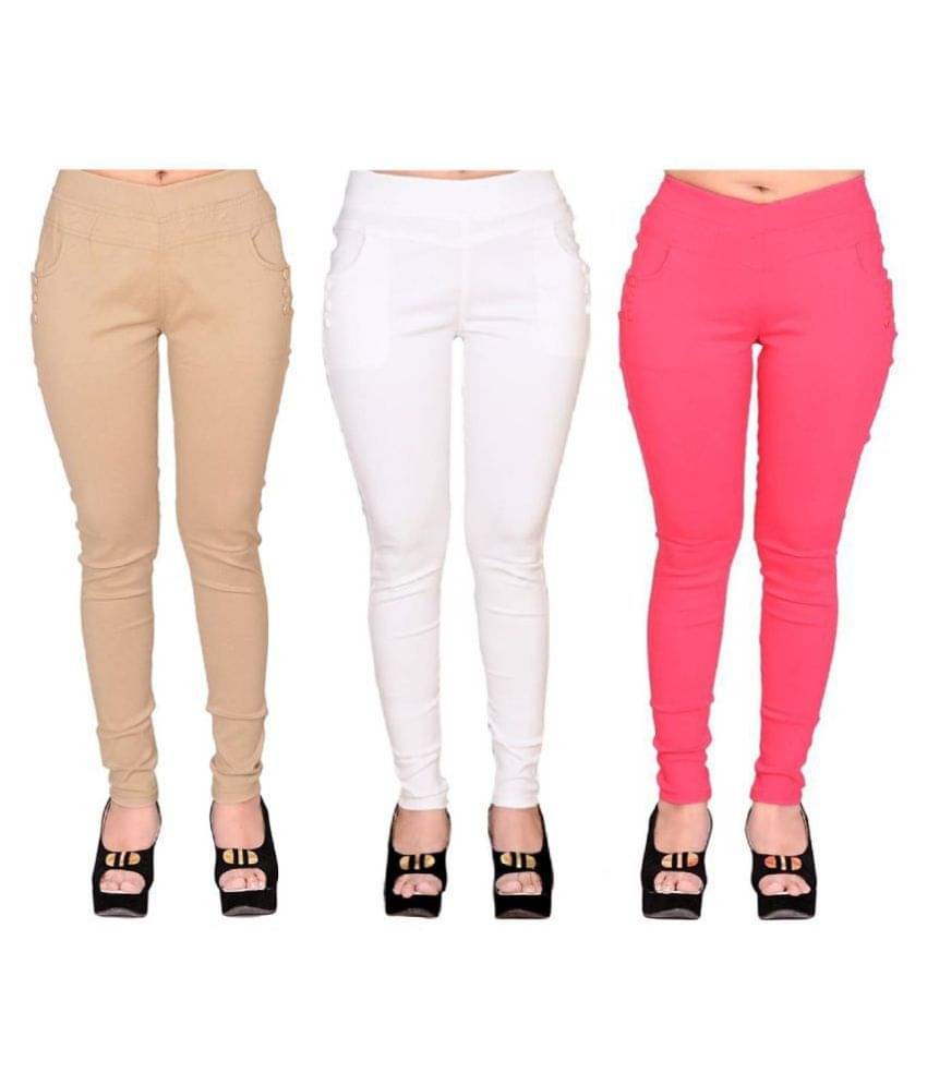     			FeelBlue Poly Cotton Jeggings - Multi Color