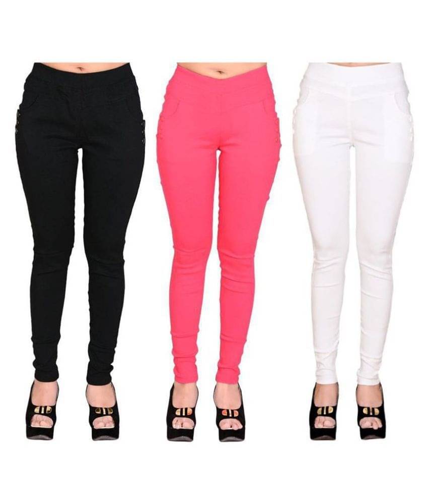     			FeelBlue Poly Cotton Jeggings - Multi Color