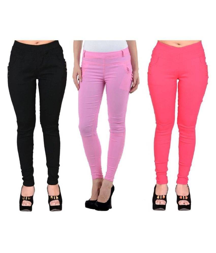     			FeelBlue Poly Cotton Jeggings - Multi Color