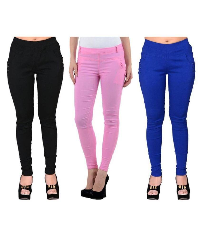     			FeelBlue Poly Cotton Jeggings - Multi Color
