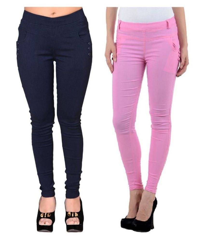     			FeelBlue Poly Cotton Jeggings - Multi Color