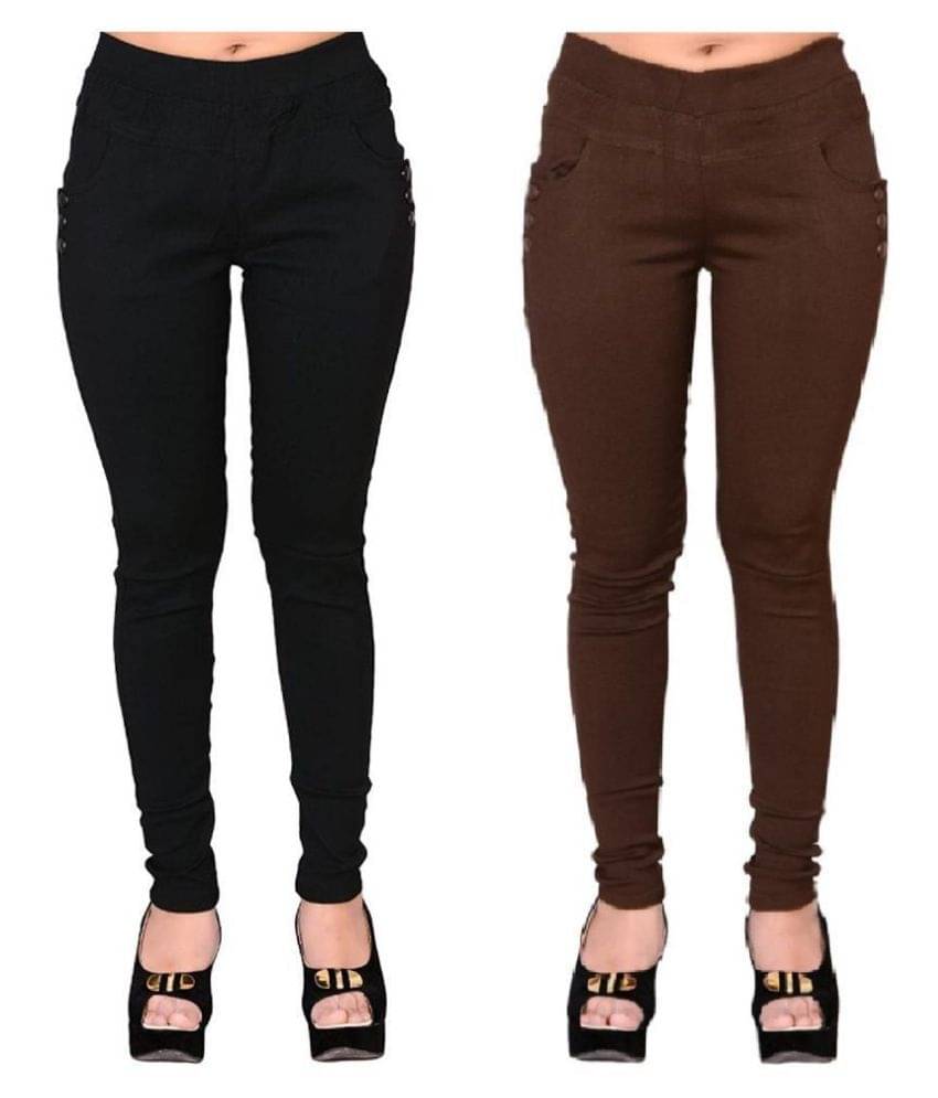     			FeelBlue Poly Cotton Jeggings - Multi Color