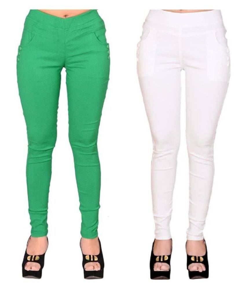     			FeelBlue Poly Cotton Jeggings - Multi Color