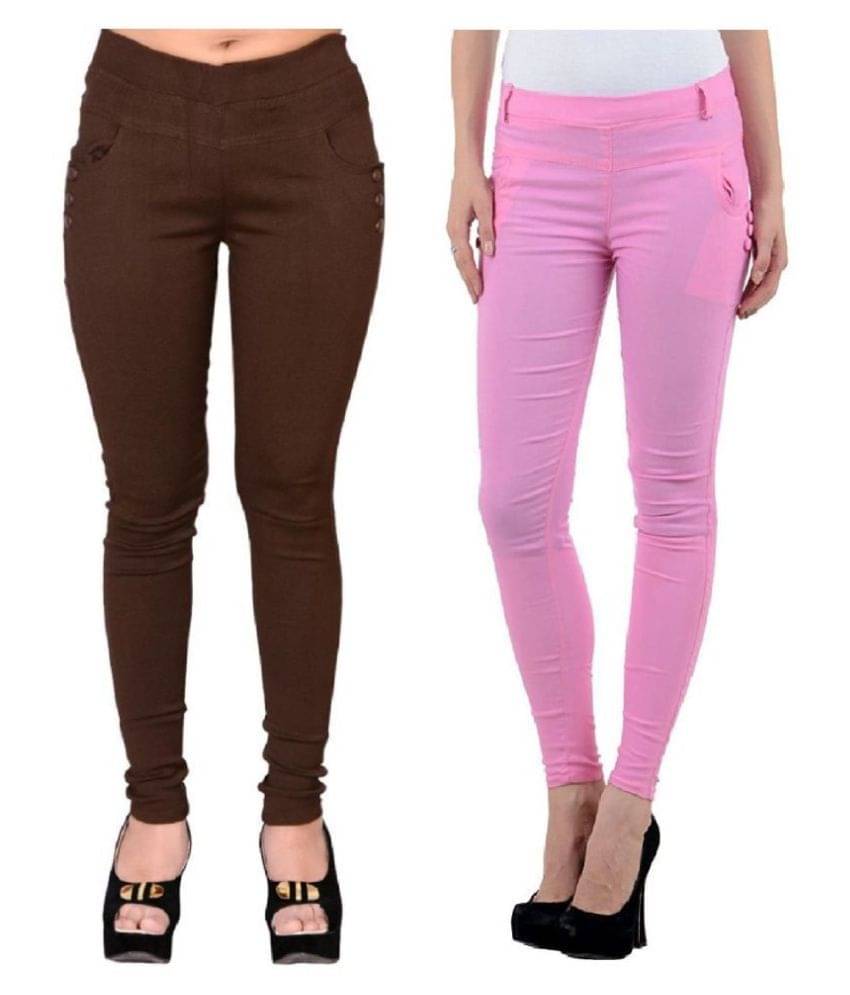     			FeelBlue Poly Cotton Jeggings - Multi Color