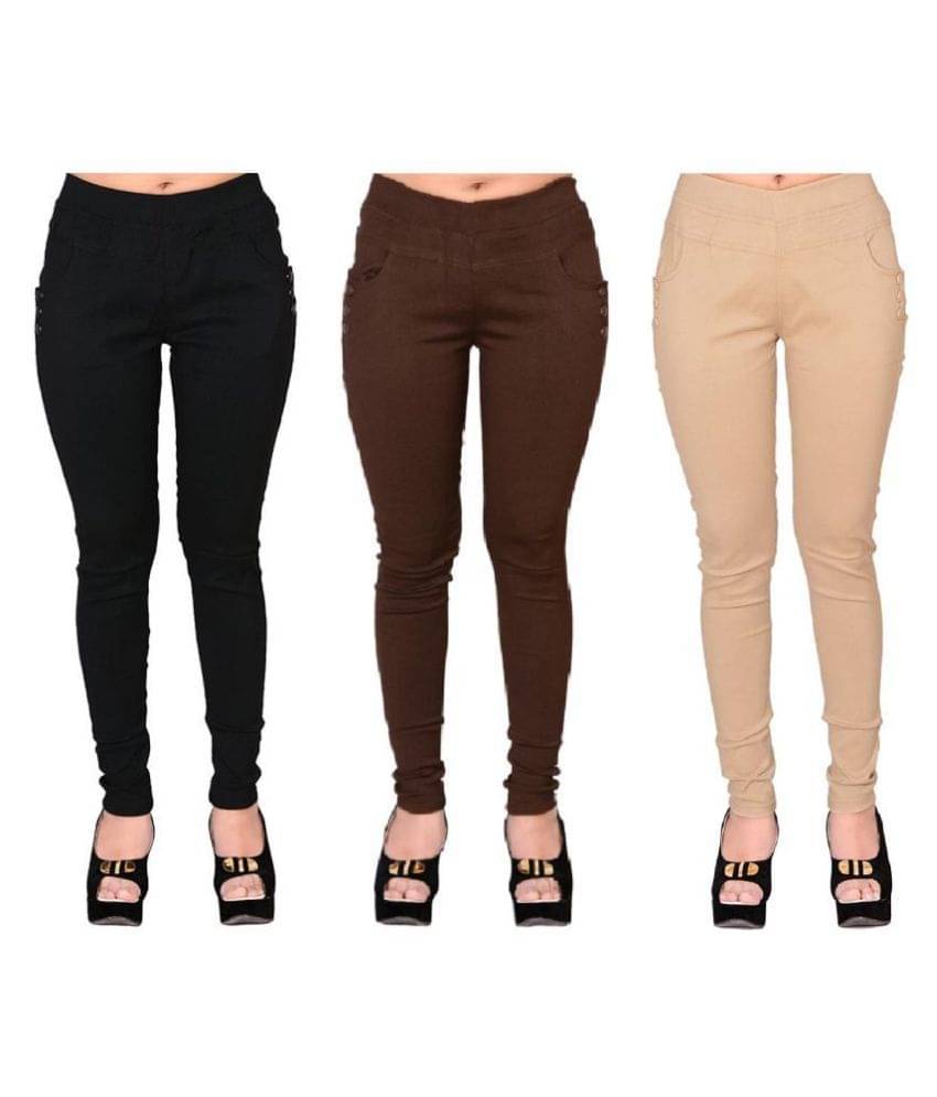     			FeelBlue Poly Cotton Jeggings - Multi Color