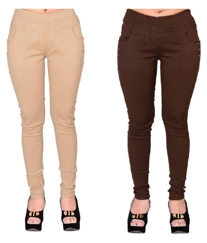     			FeelBlue Poly Cotton Jeggings - Multi Color