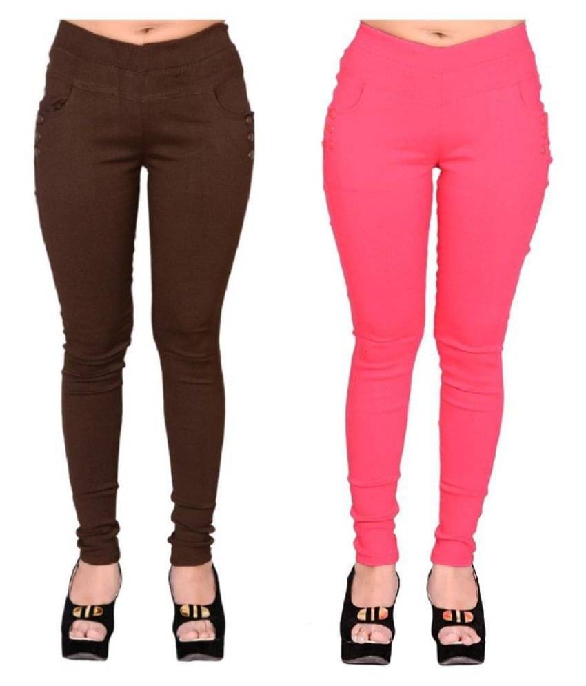     			FeelBlue Poly Cotton Jeggings - Multi Color
