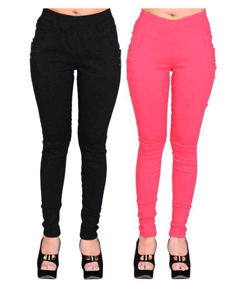     			FeelBlue Poly Cotton Jeggings - Multi Color