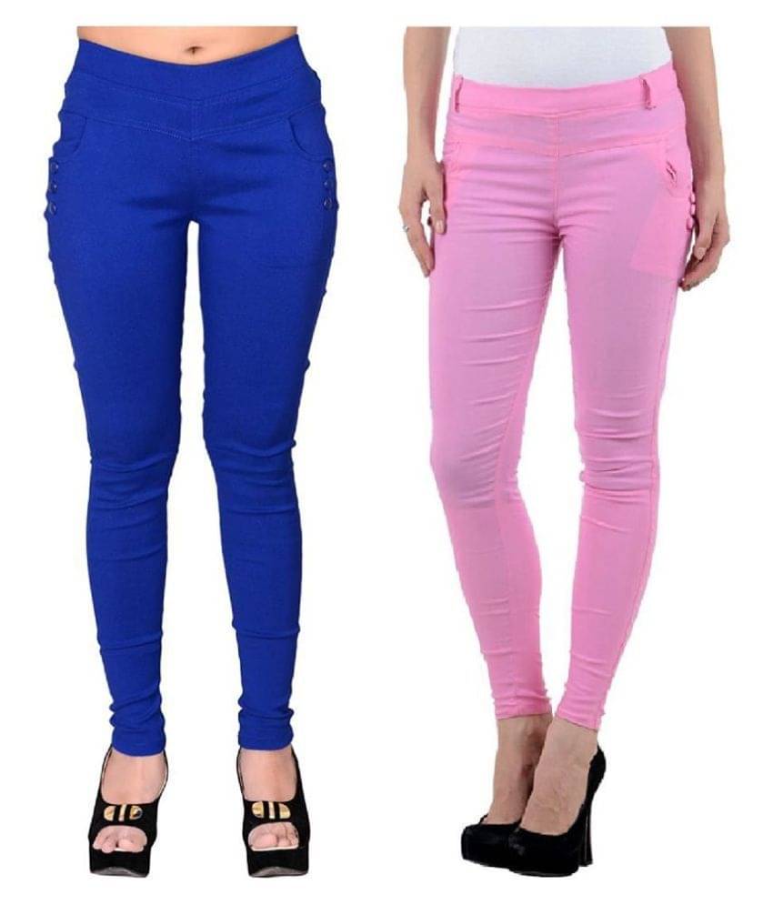     			FeelBlue Poly Cotton Jeggings - Multi Color